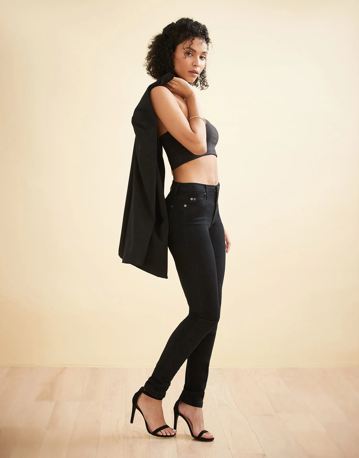 1130-R34 (Skinny High Rise Jeans)   High waisted with 34 inch inseam