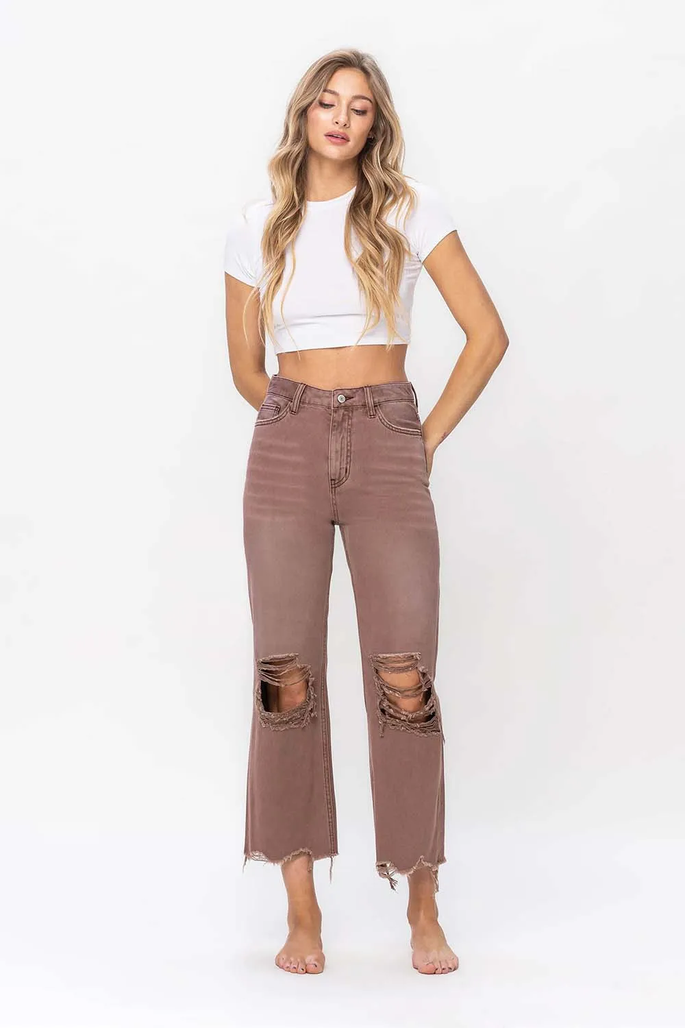 90'S VINTAGE CROP FLARE JEANS