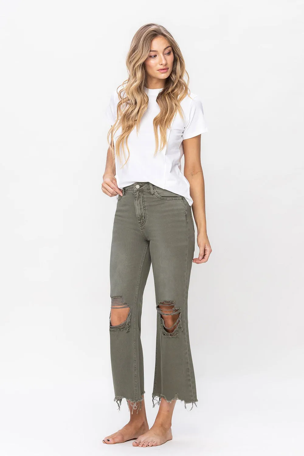 90s Vintage High Rise Denim (Olive)