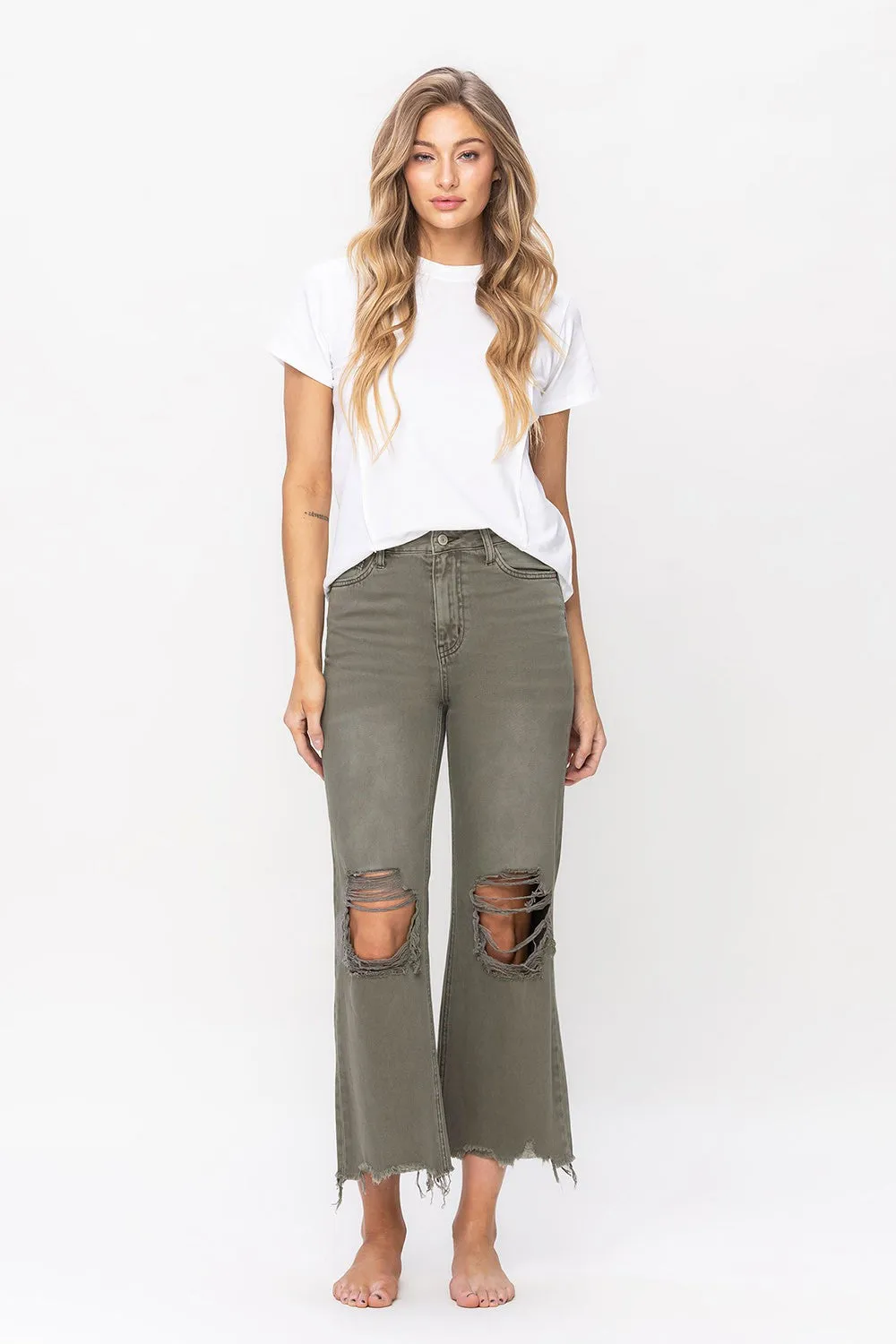 90s Vintage High Rise Denim (Olive)