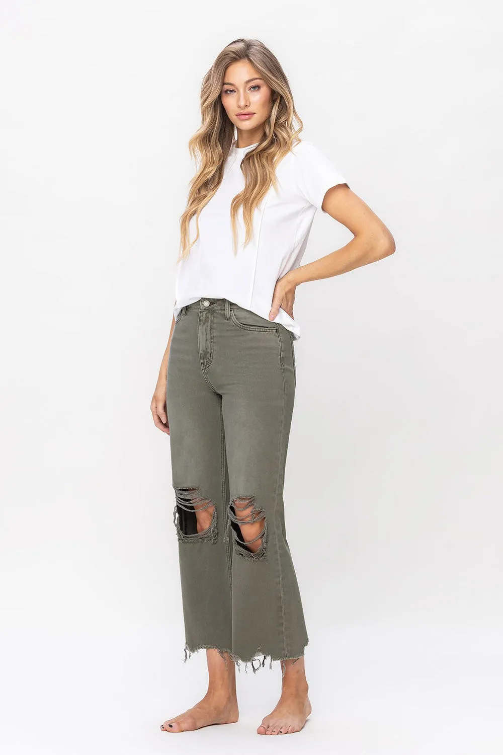 90s Vintage High Rise Denim (Olive)