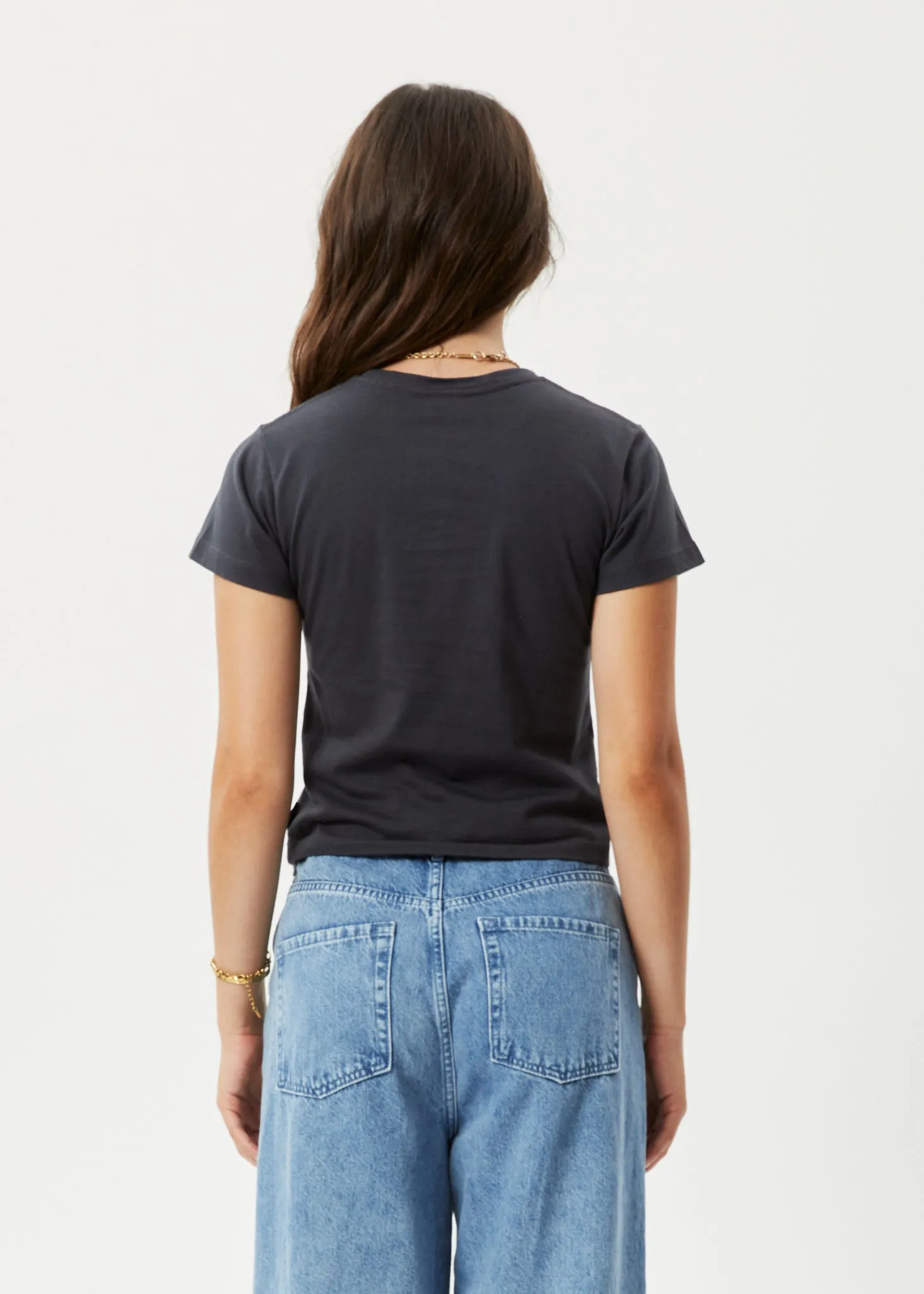 AFENDS Womens Taylor - Baby T-Shirt - Charcoal