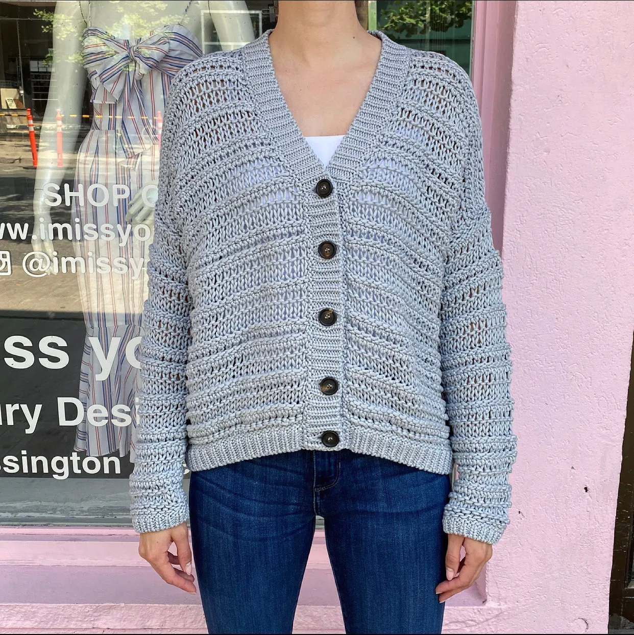 Brunello Cucinelli Light Grey Chunky Knit Oversized Cardigan - S