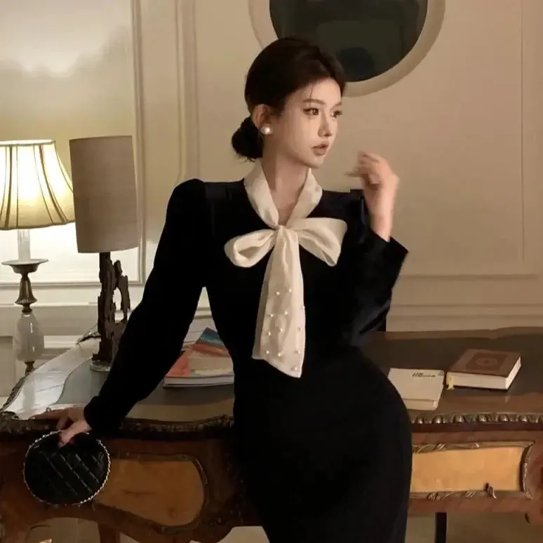 Collar Lace-Up Velvet Blouse