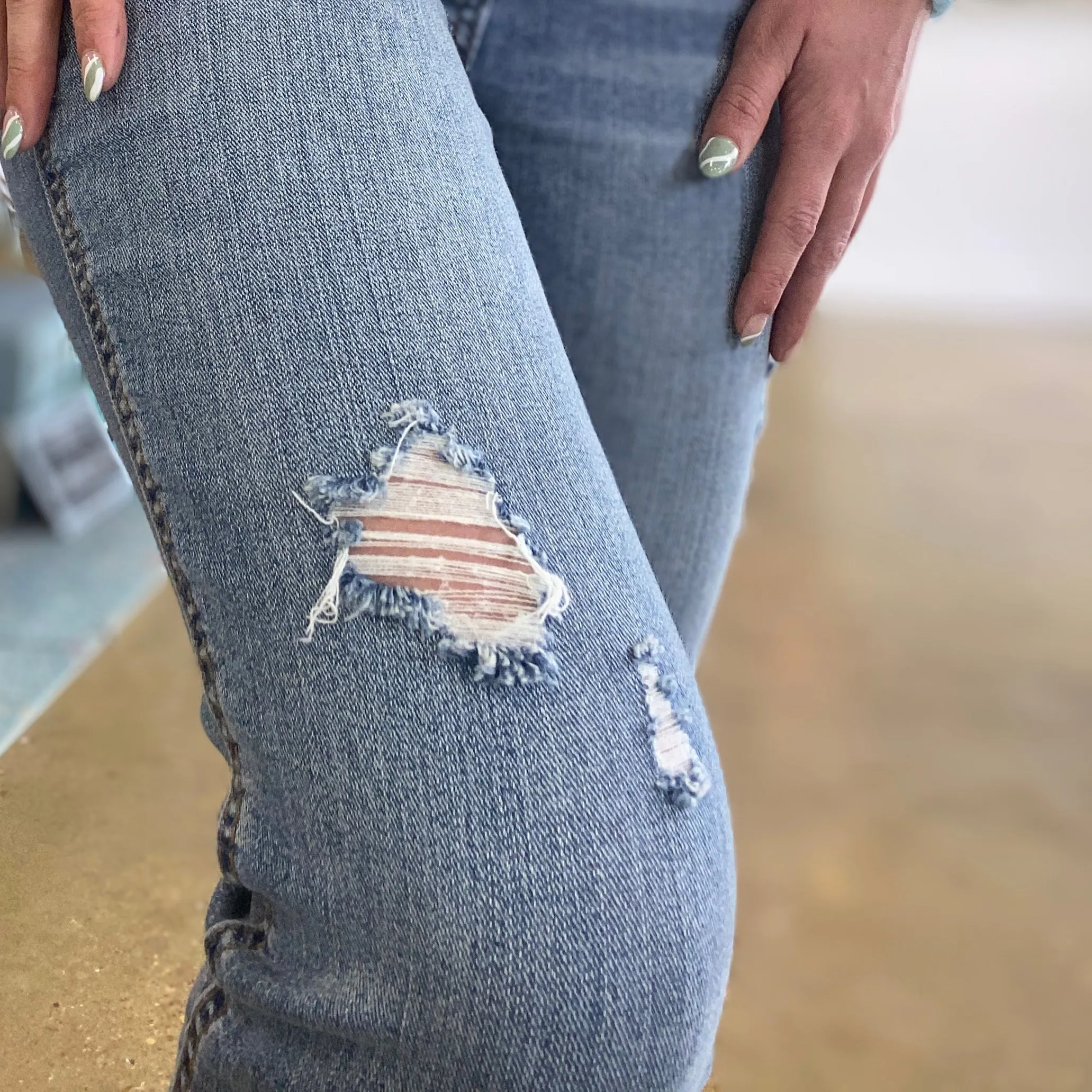 Connie High Fab Ab Crop Denim