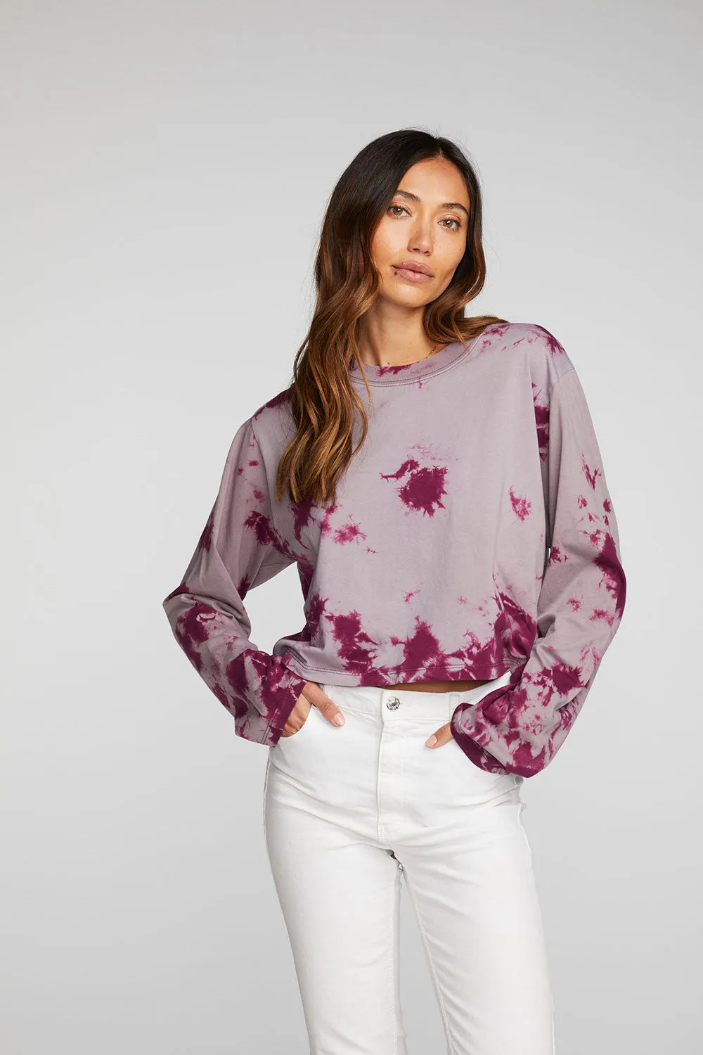 Cotton Jersey Cropped Long Sleeve Tee
