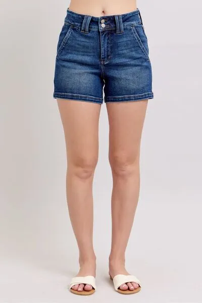 Double Button Denim Shorts