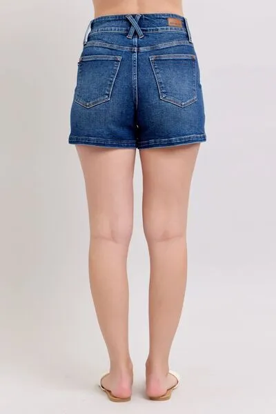Double Button Denim Shorts