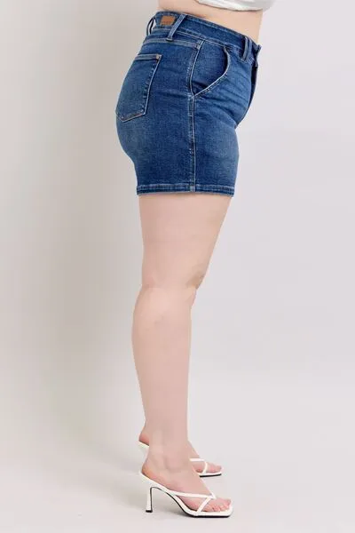 Double Button Denim Shorts