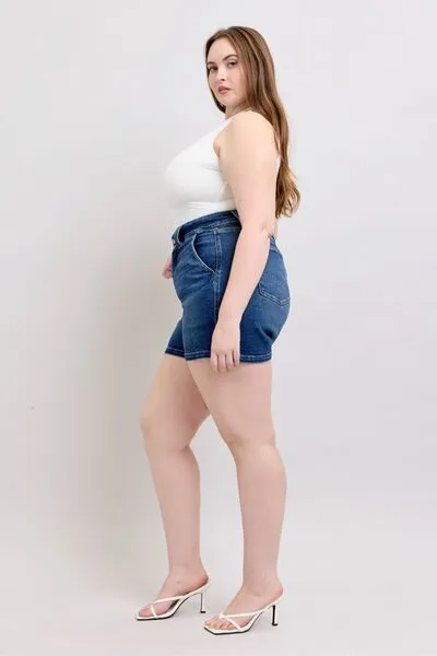 Double Button Denim Shorts