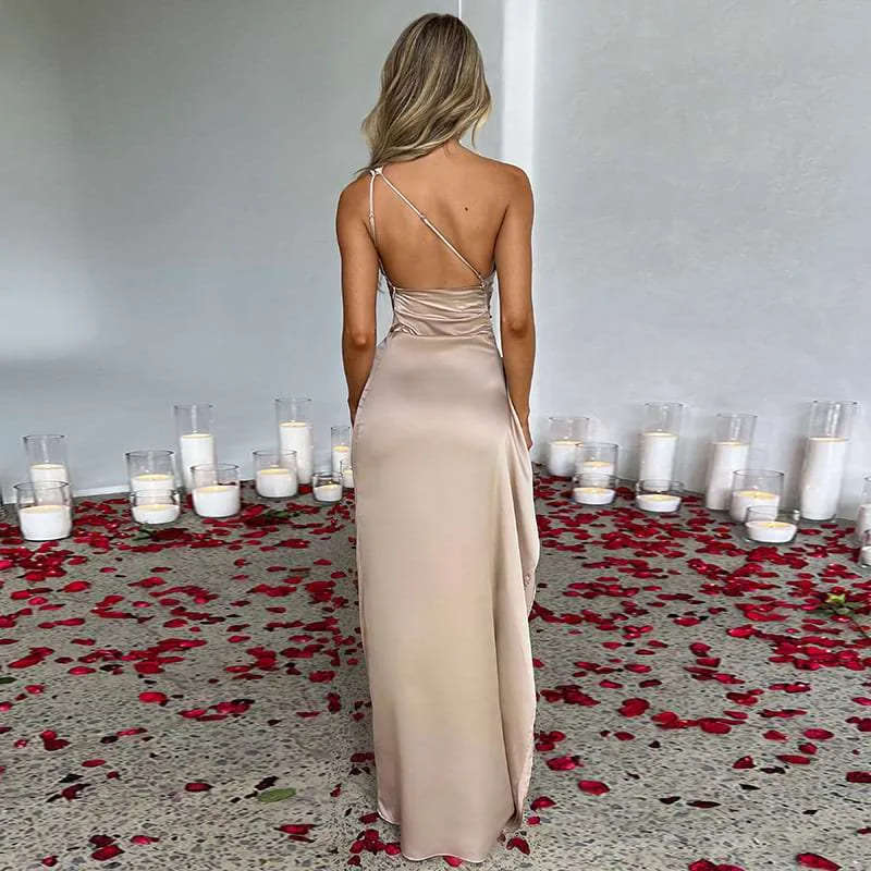 Elegant Satin Maxi Formal Dress - Red Carpet Gala Outfit