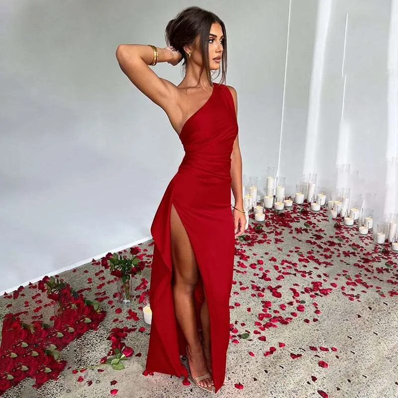Elegant Satin Maxi Formal Dress - Red Carpet Gala Outfit