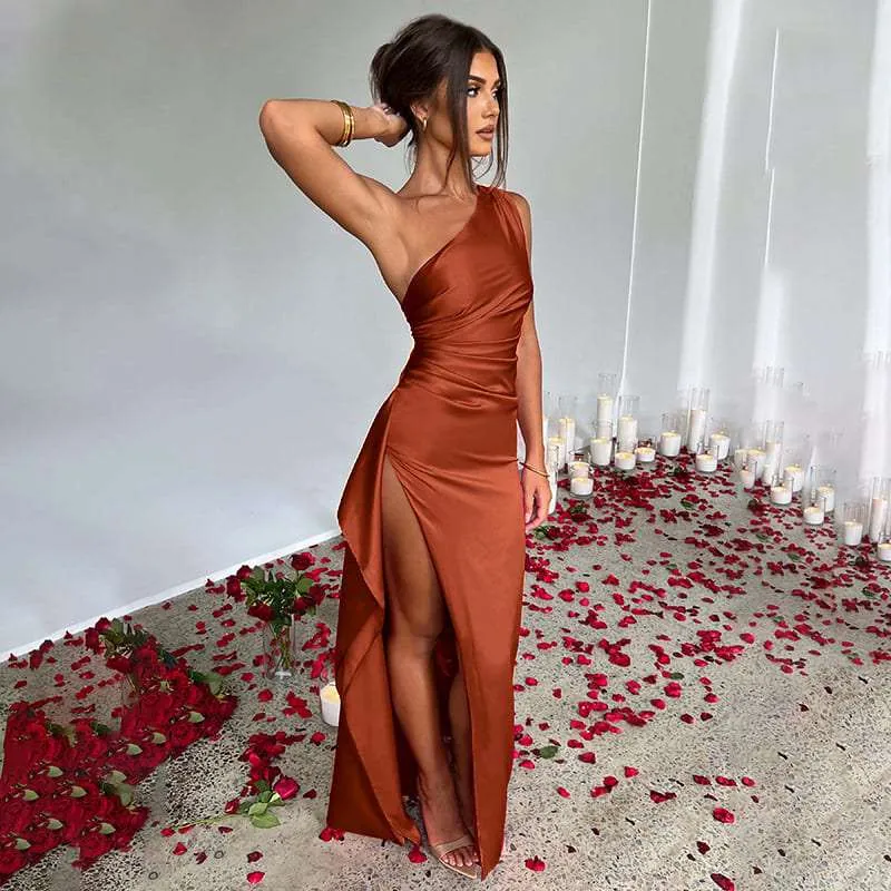 Elegant Satin Maxi Formal Dress - Red Carpet Gala Outfit