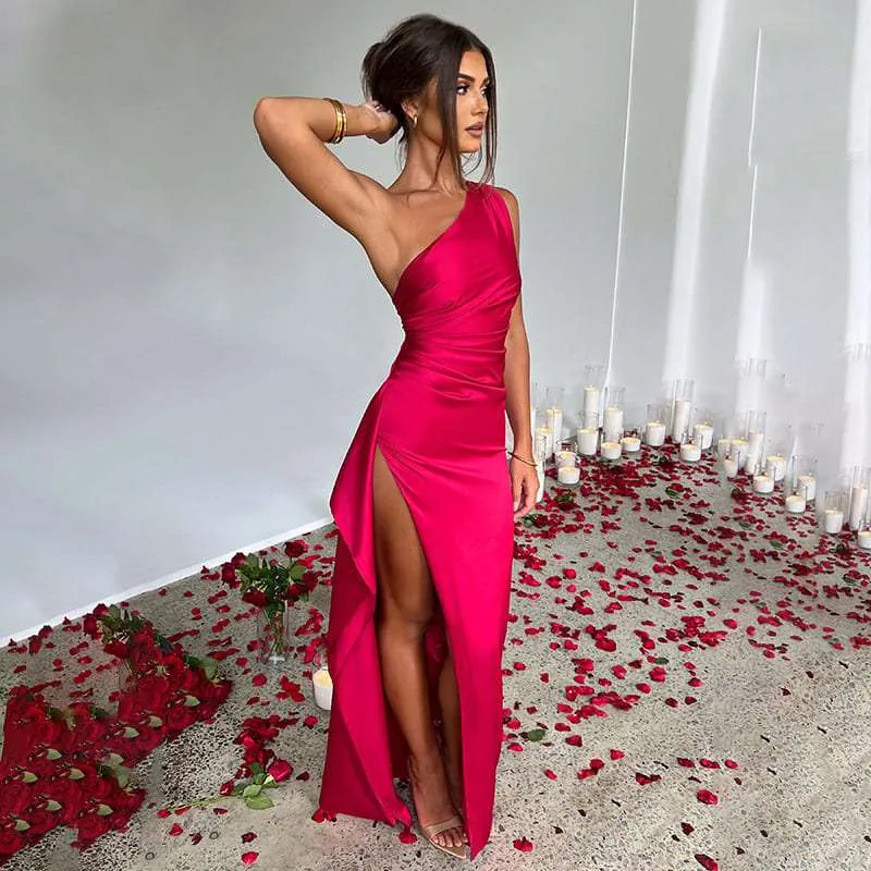 Elegant Satin Maxi Formal Dress - Red Carpet Gala Outfit