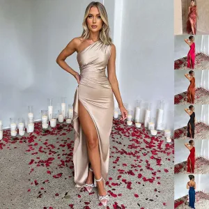 Elegant Satin Maxi Formal Dress - Red Carpet Gala Outfit