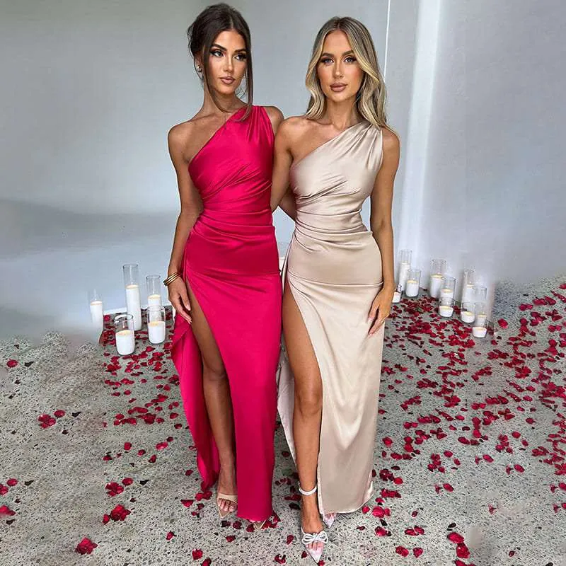 Elegant Satin Maxi Formal Dress - Red Carpet Gala Outfit