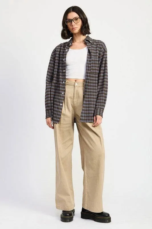 Emory Park Oversized Plaid Shirt