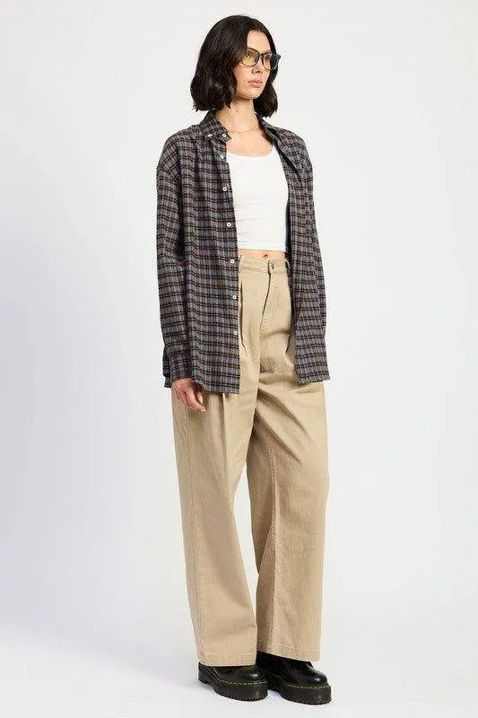 Emory Park Oversized Plaid Shirt