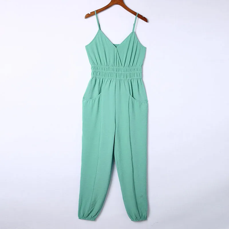 Fashion Spaghetti Straps One-Piece Backless Jumpsuit