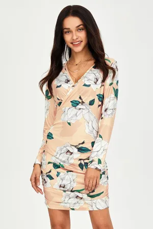 Floral Print Wrap Short Dress
