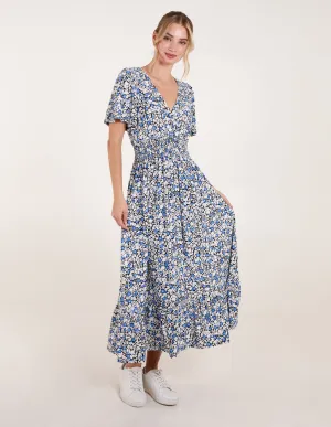 Floral Wrap Front Maxi Dress
