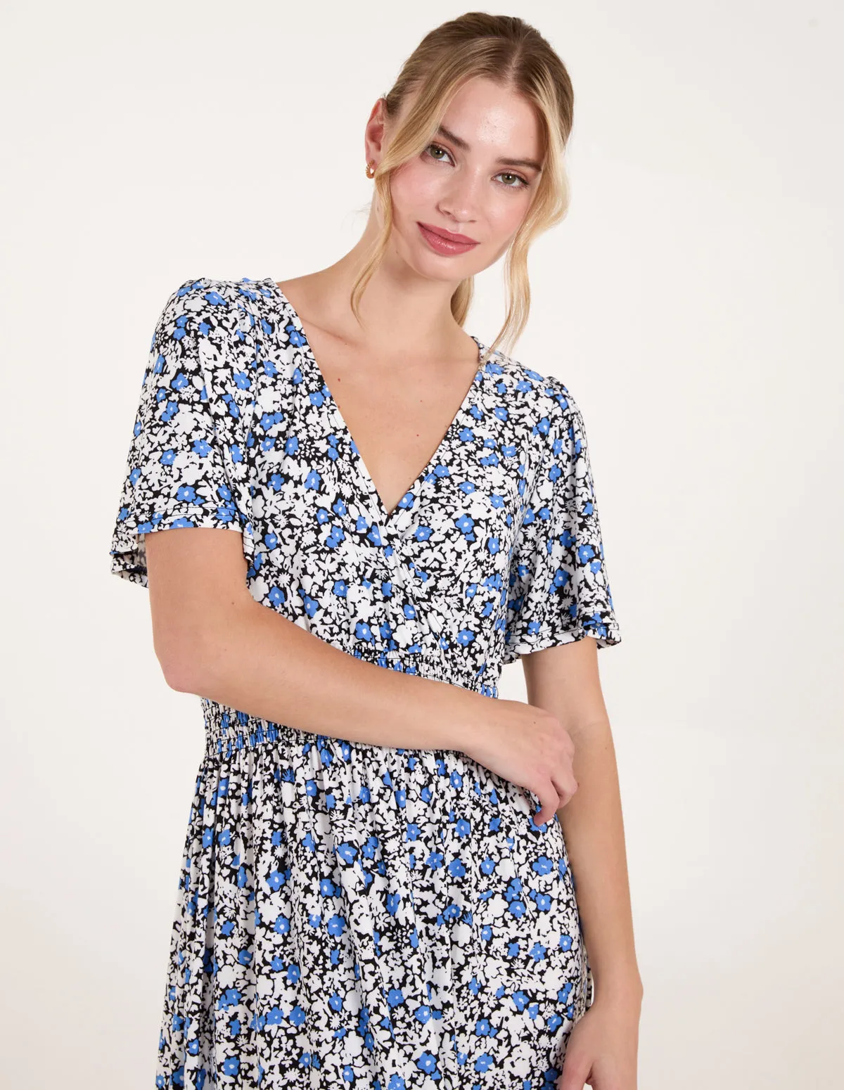 Floral Wrap Front Maxi Dress
