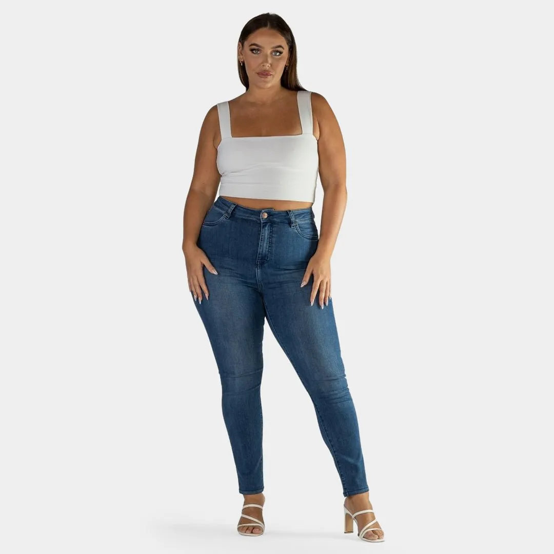 Impact High Waisted Skinny Jeans - Indigo
