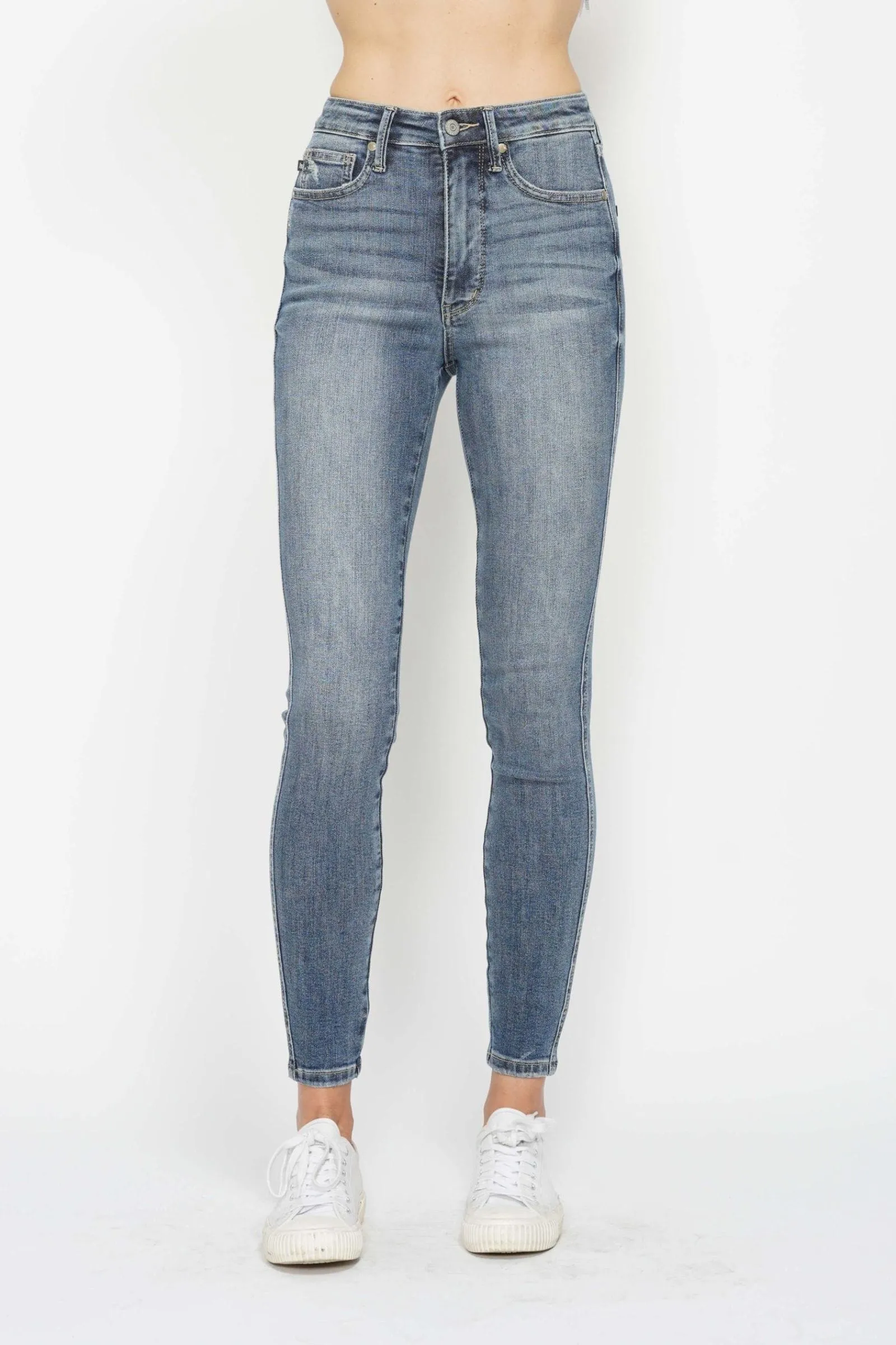 Judy Blue High Waist Tummy Control Contrast Wash Skinny Jeans