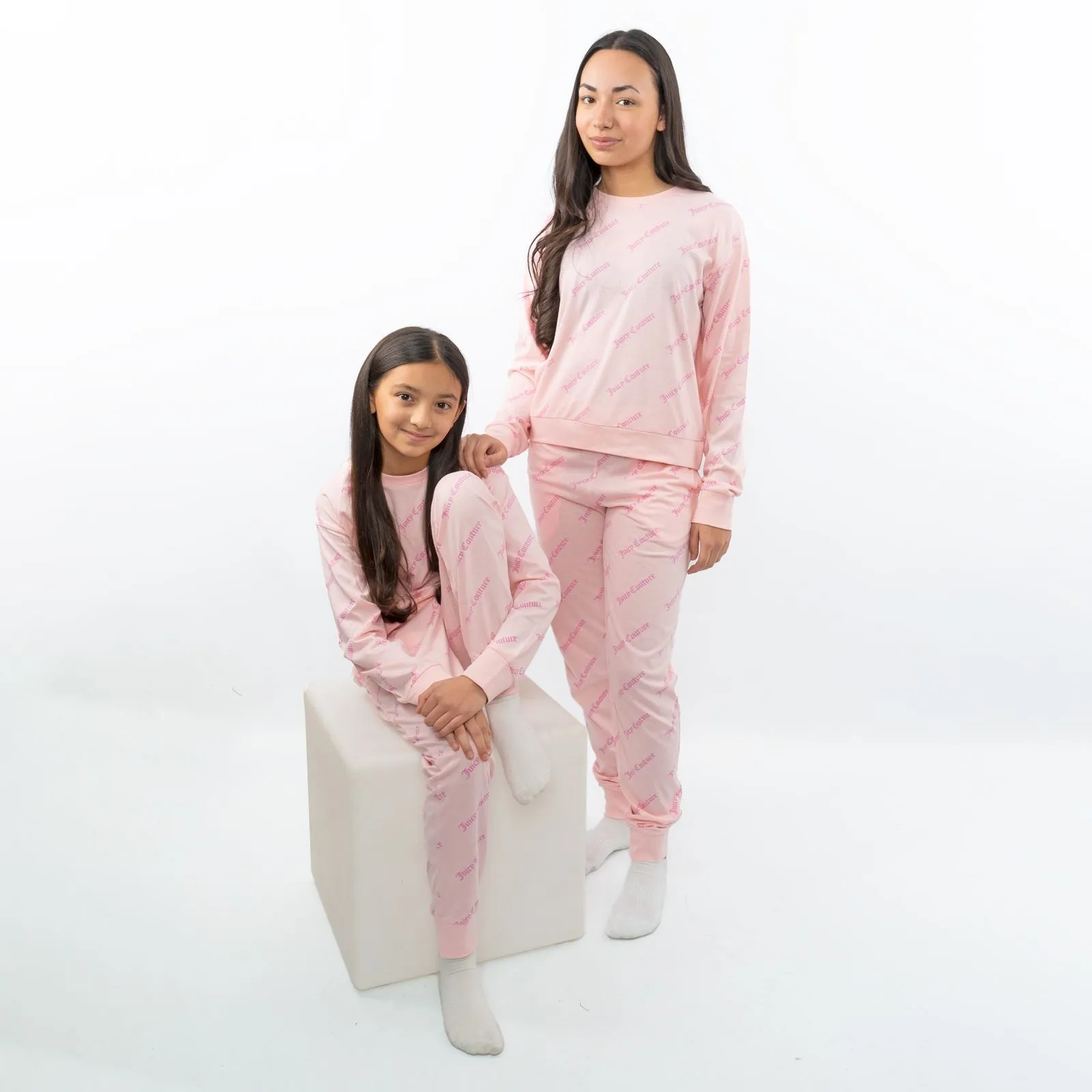 Juicy Couture Girls Pink Long Sleeve Relaxed Fit Soft Cotton Jersey Pyjama Set