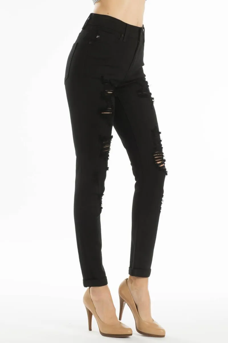 KanCan Distressed Black Denim Ankle Jeans