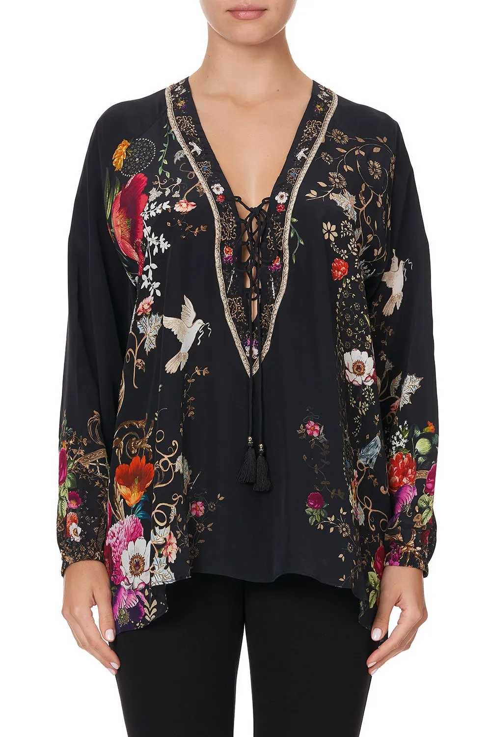 LACE UP BLOUSE MIRROR MIRROR