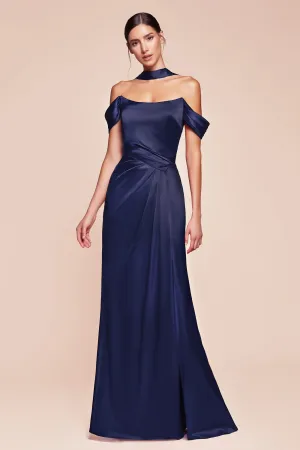 Ladivine 7452 Dress Off the Shoulder Lace Up Corset Satin Gown