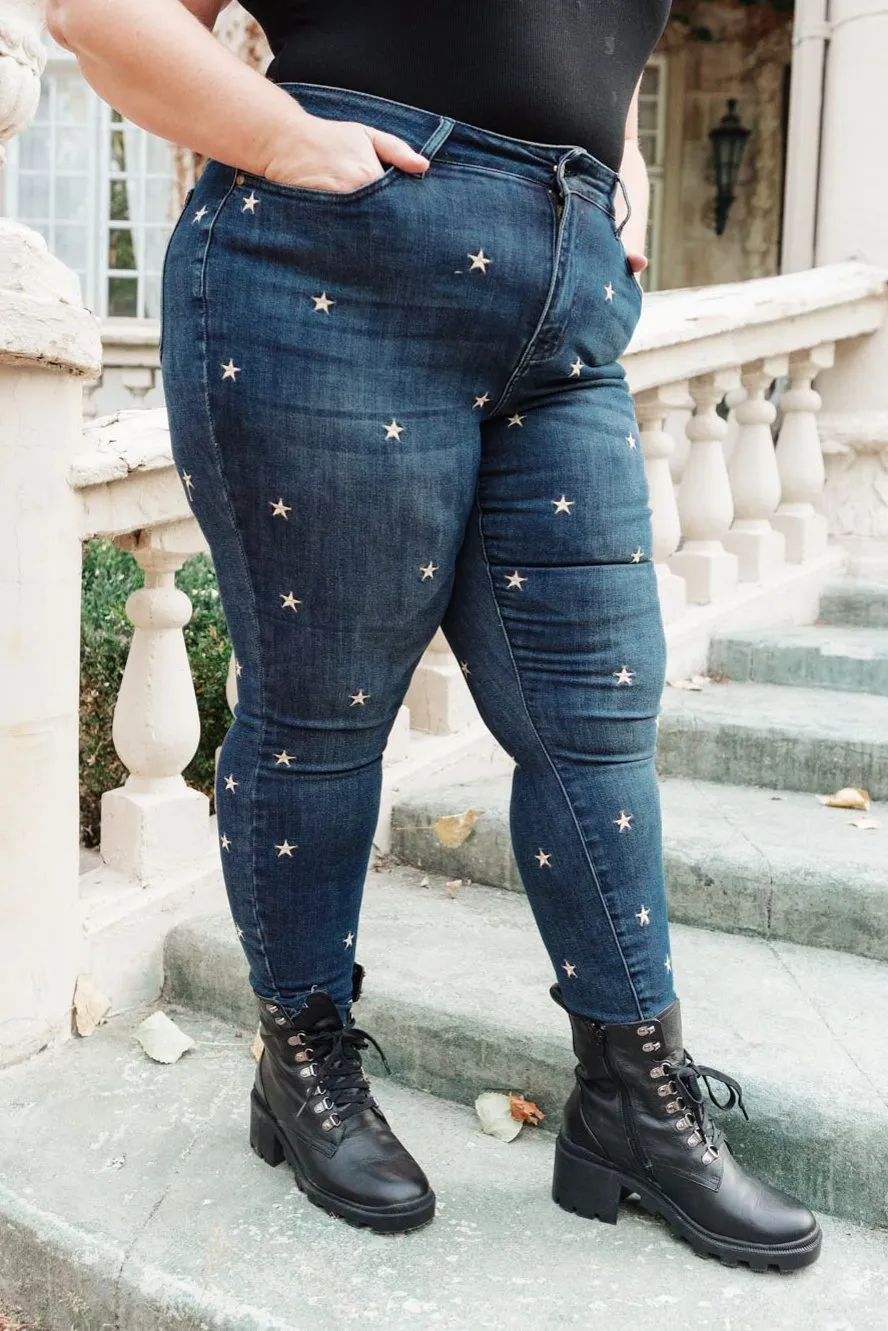 Lexington Embroidered Skinny Jeans