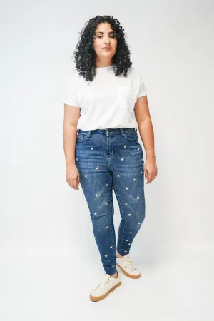 Lexington Embroidered Skinny Jeans
