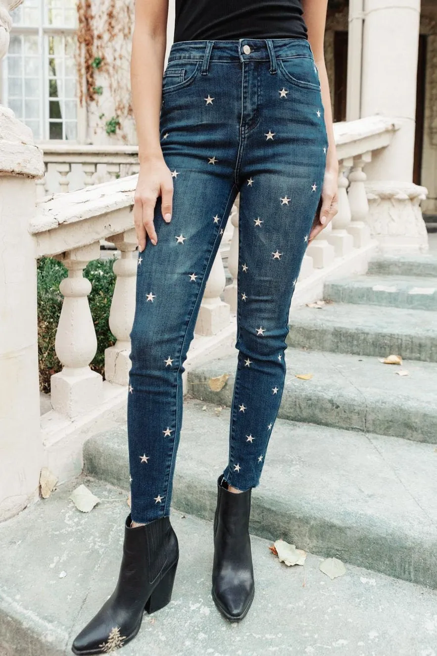 Lexington Embroidered Skinny Jeans