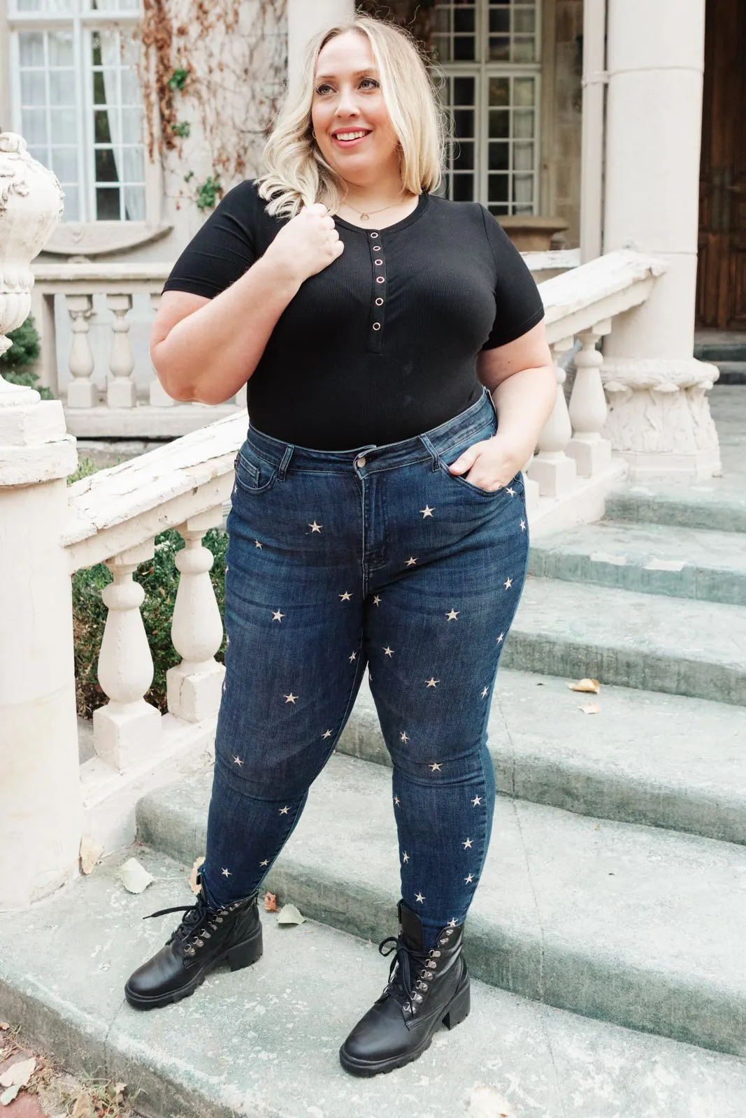 Lexington Embroidered Skinny Jeans