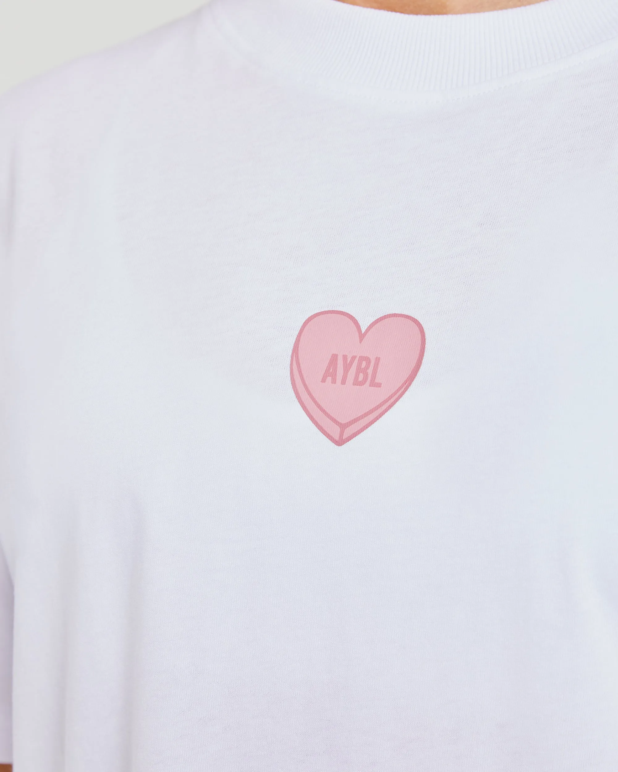 Love Hearts Oversized T Shirt - White