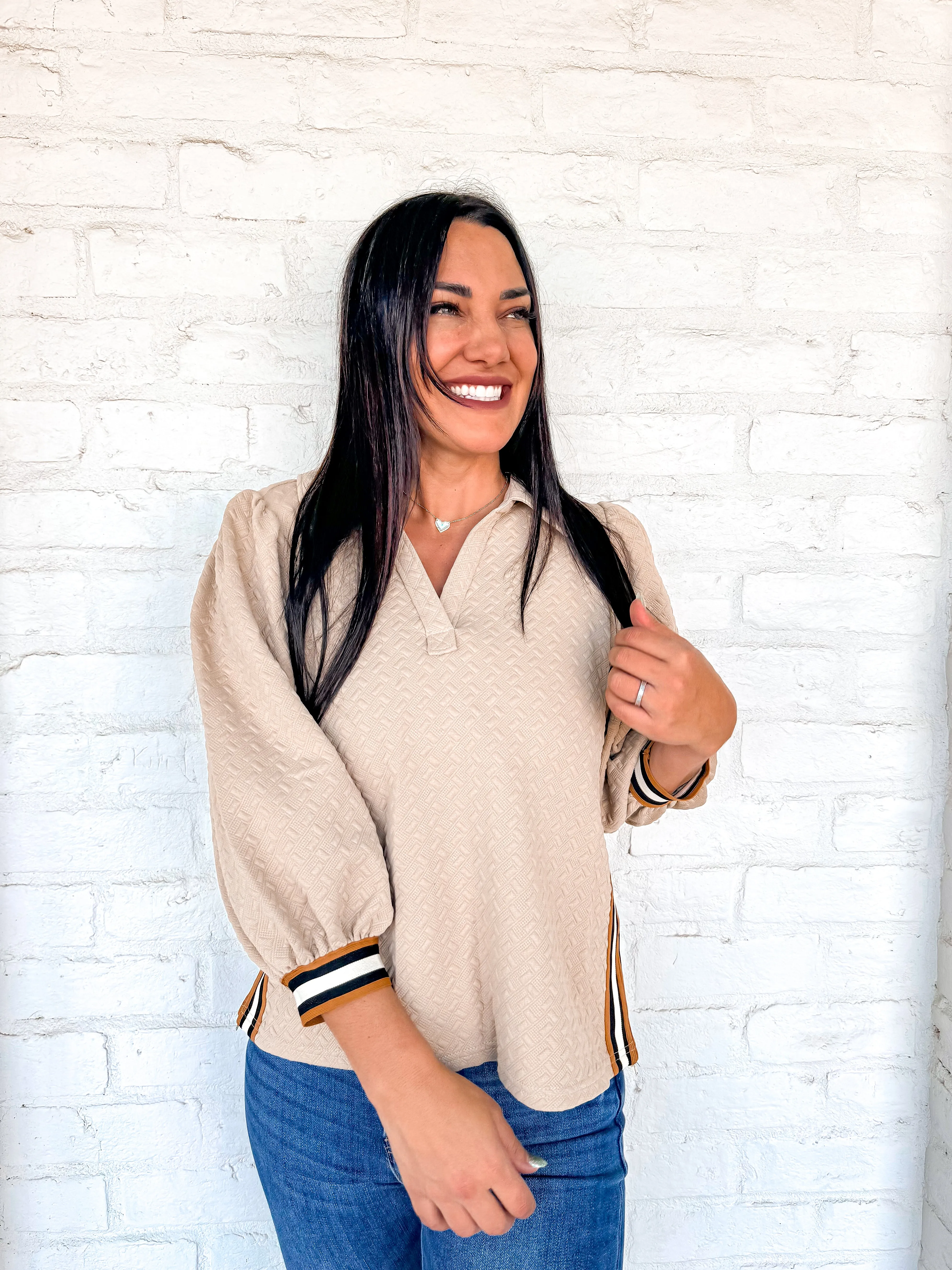 Lovely Times Taupe Top