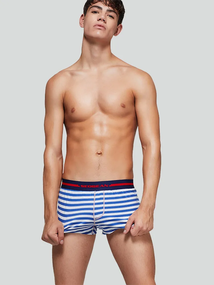 Men's Striped Casual Loungewear Loose Boxer Briefs