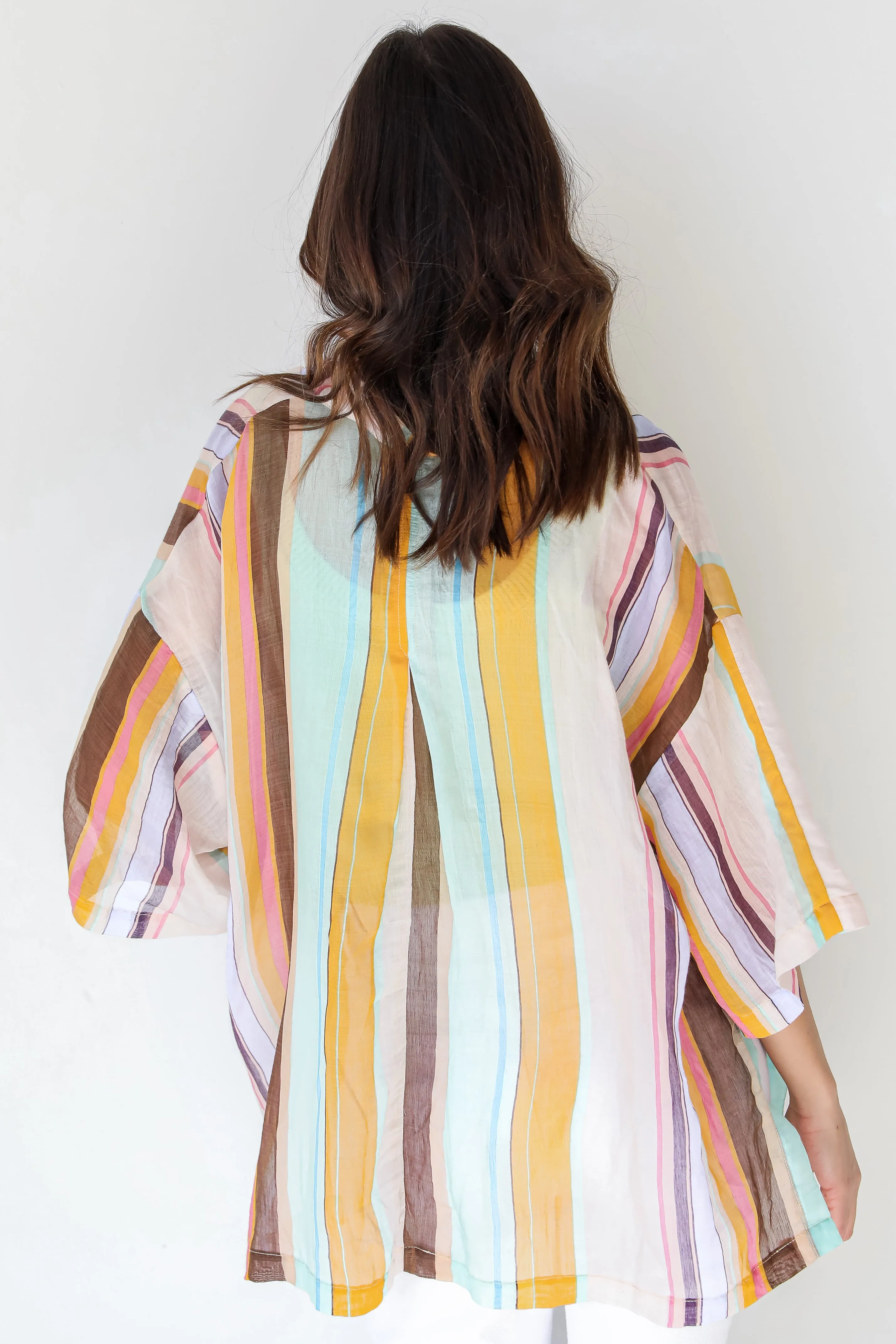 More To Adore Striped Button-Up Blouse