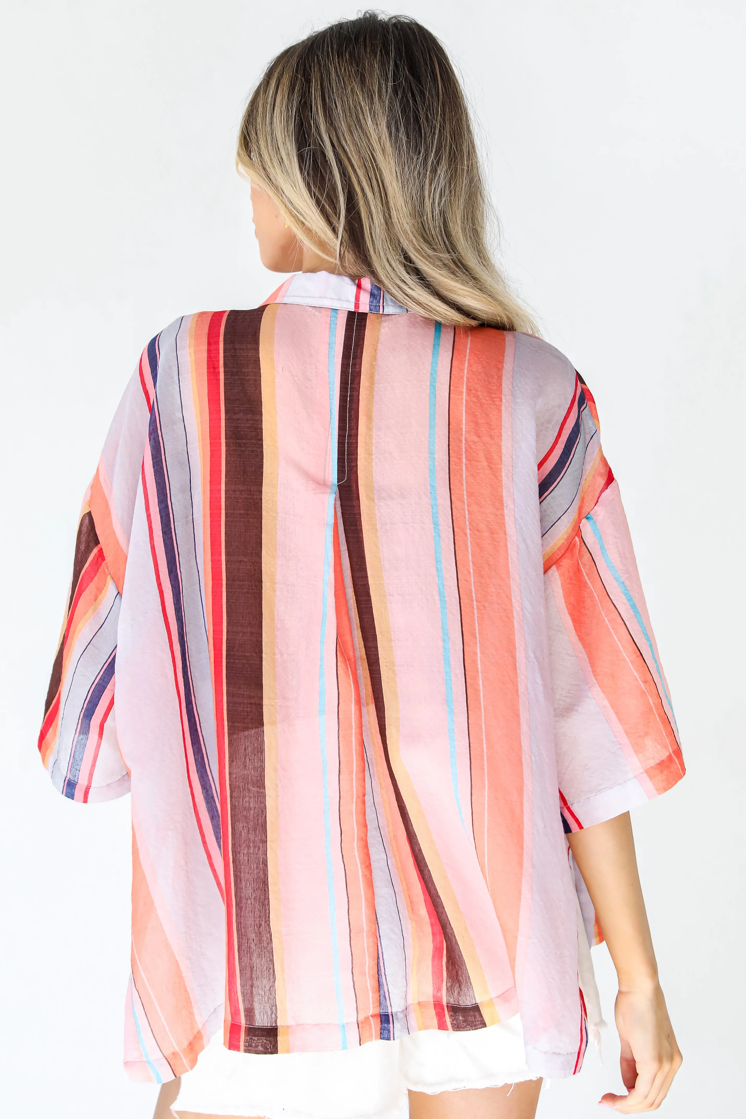 More To Adore Striped Button-Up Blouse