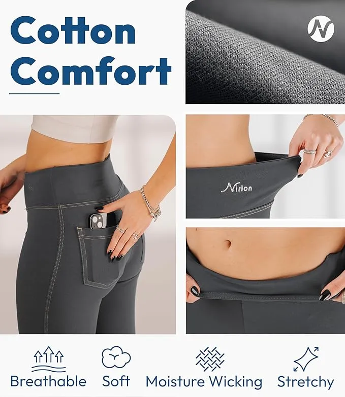 New Nirlon Women's Jeggings High Waist Tummy Control Jean Leggings with Pockets Sz 2X Retails $89 