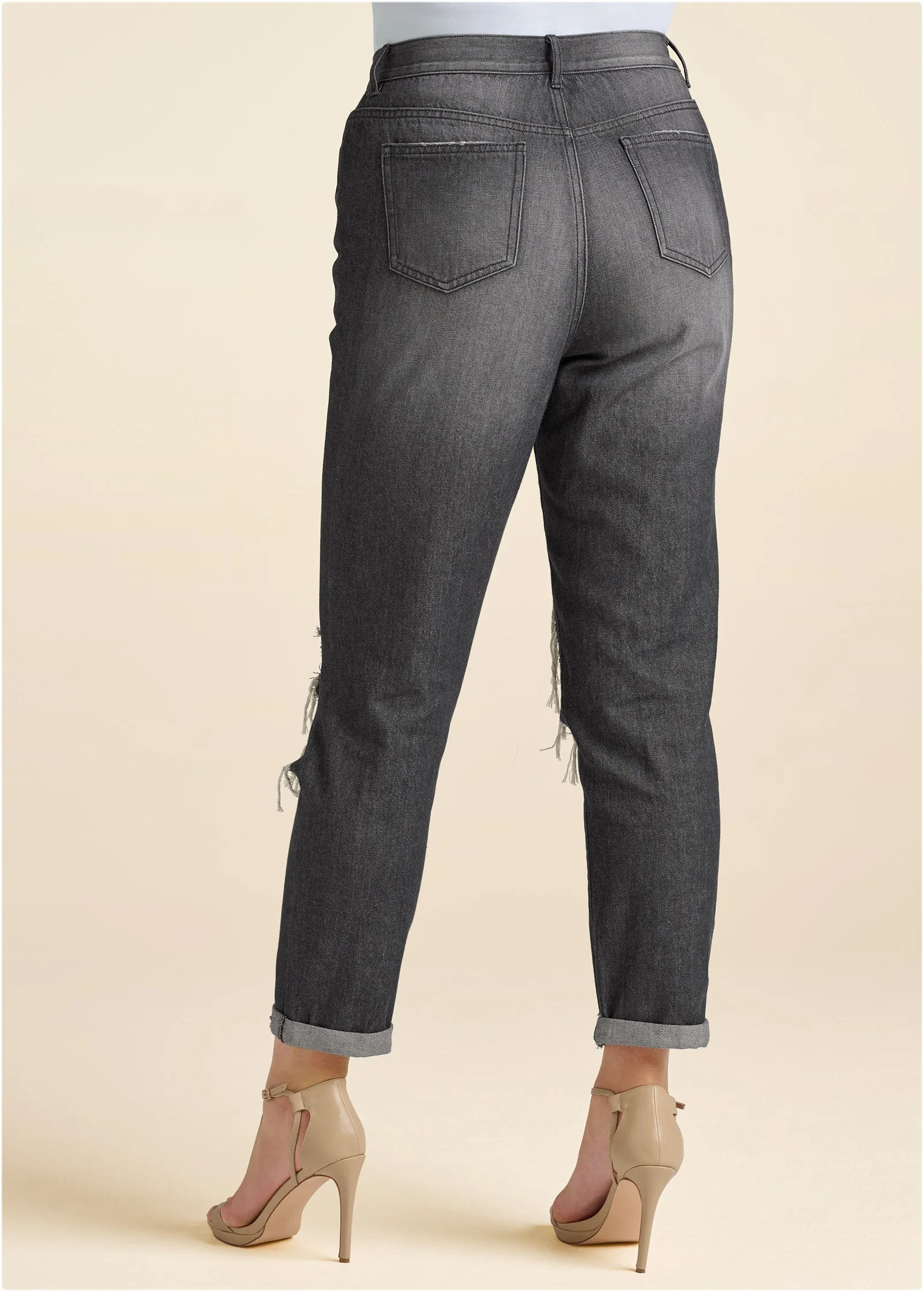 New Vintage Boyfriend Jeans - Black Denim