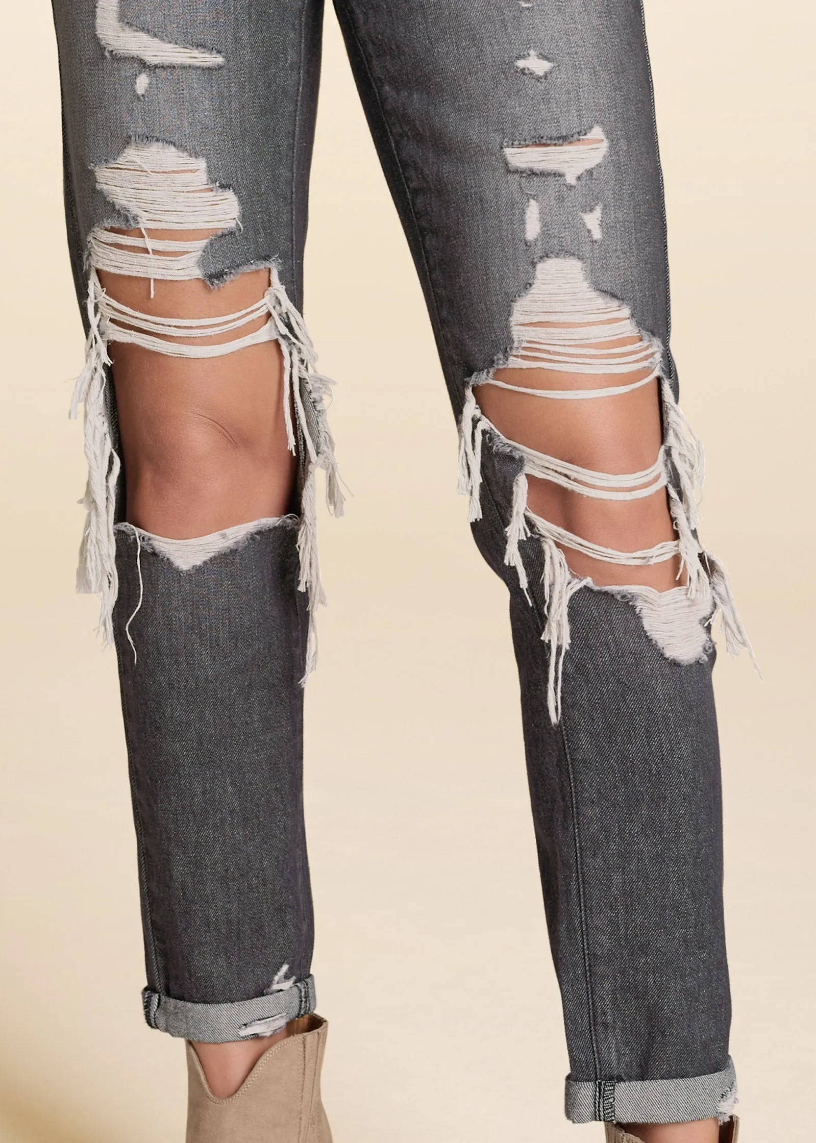 New Vintage Boyfriend Jeans - Black Denim