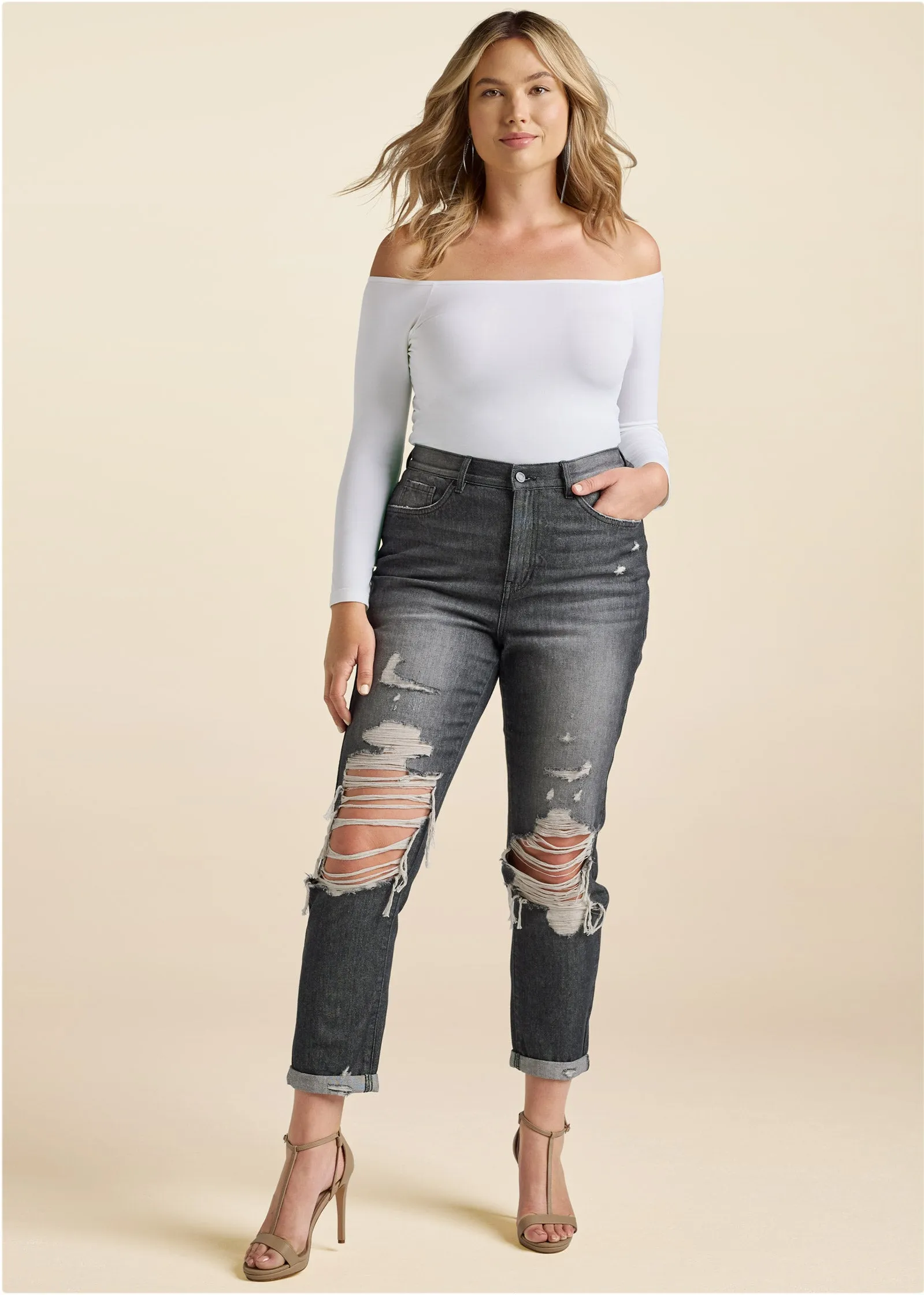 New Vintage Boyfriend Jeans - Black Denim