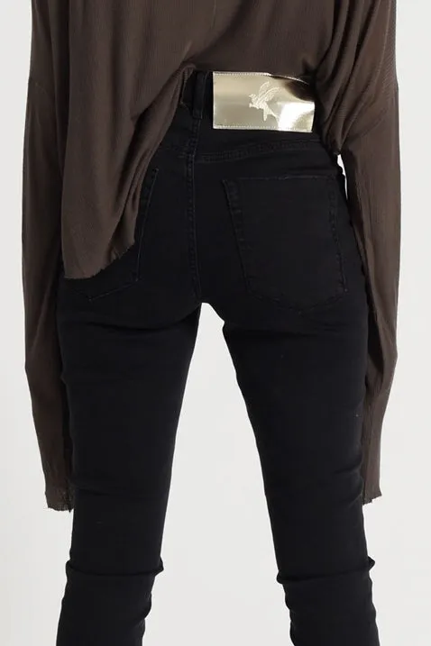 OneTeaspoon WOMENS  GILDED FREEBIRDS II HIGH WAIST SKINNY JEANS JETT BLACK
