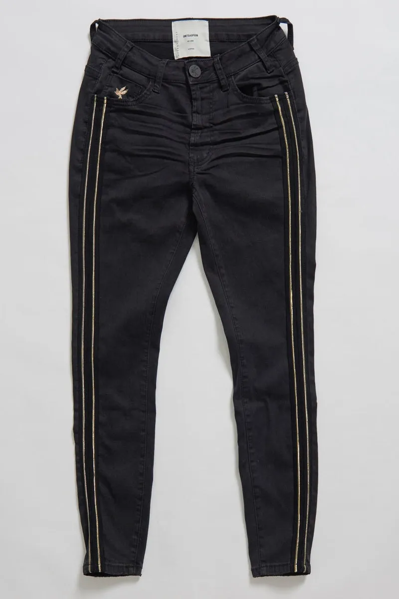 OneTeaspoon WOMENS  GILDED FREEBIRDS II HIGH WAIST SKINNY JEANS JETT BLACK