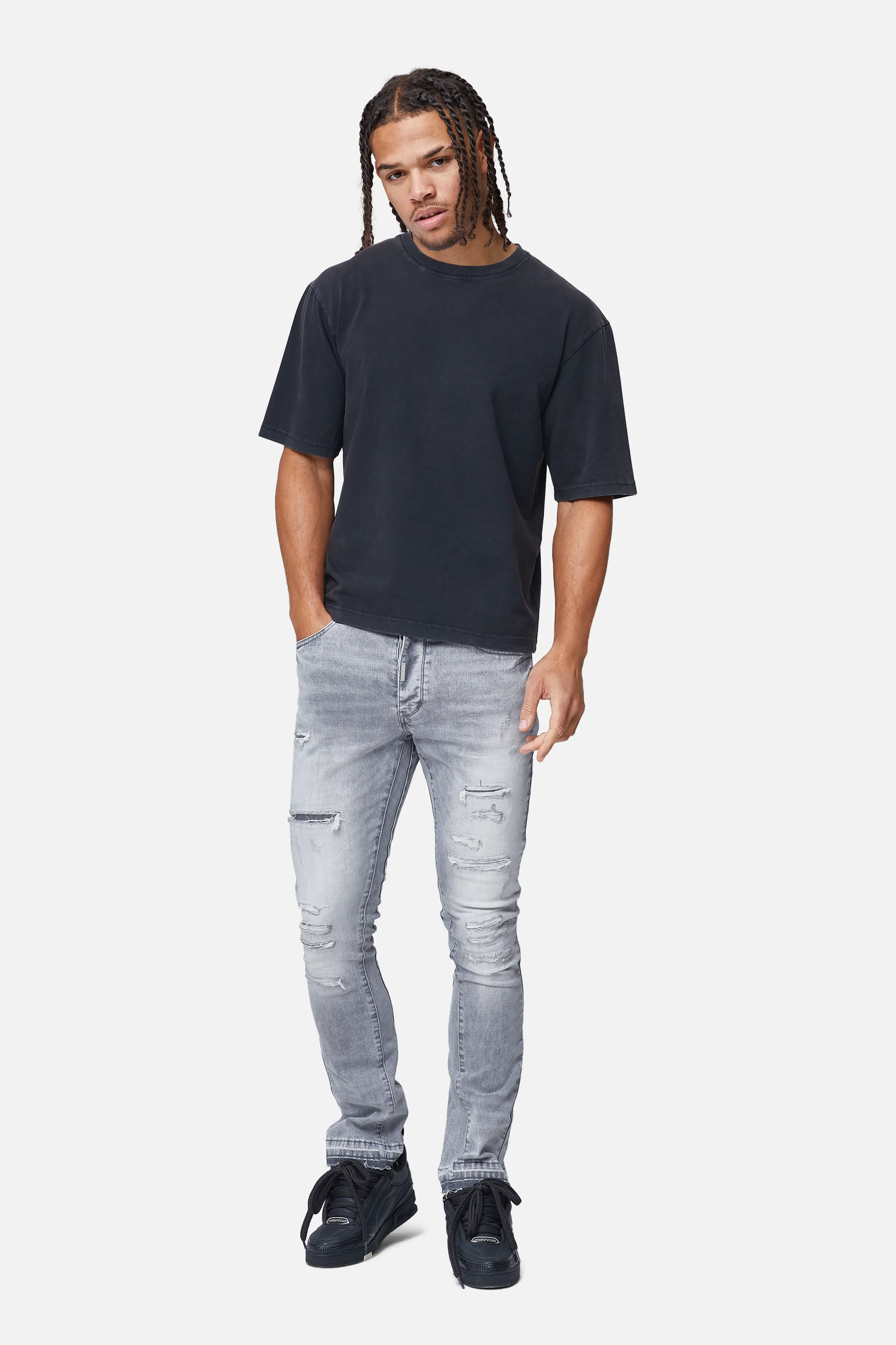 OVERSIZED BASIC TEE - ACID WASH