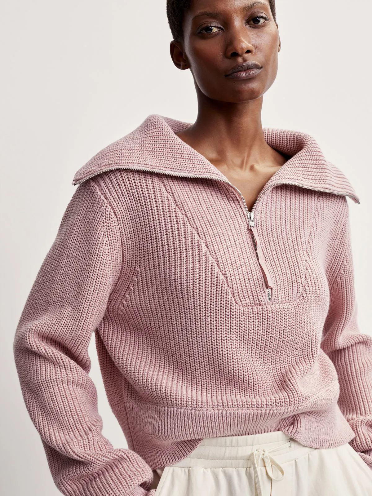 Pale Mauve Mentone Half-Zip Pullover