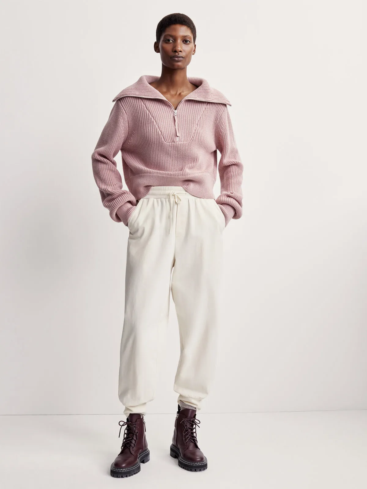 Pale Mauve Mentone Half-Zip Pullover